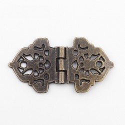 Vintage hollow flowers - alloy furniture hinges - 2 piecesFurniture