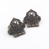 Vintage hollow flowers - alloy furniture hinges - 2 piecesFurniture