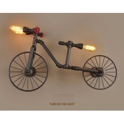 Bicycle & water pipe - vintage LED Edison light - wall lampWall lights