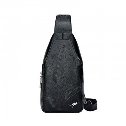 Fashionable crossbody leather bag with leaves patternBags