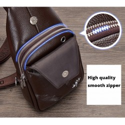Fashionable crossbody leather bag with leaves patternBags