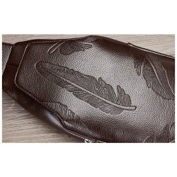 Fashionable crossbody leather bag with leaves patternBags