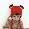 Winter hat with small reindeers horns & ears - knitted hat for kidsHats & caps