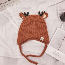 Winter hat with small reindeers horns & ears - knitted hat for kidsHats & caps
