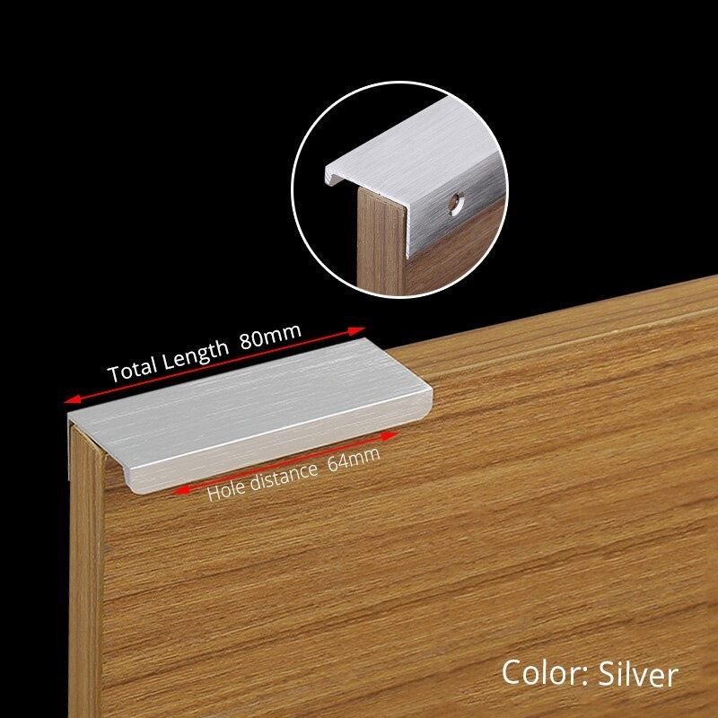 Gold - silver - black - hidden furniture door handles - zinc alloyFurniture