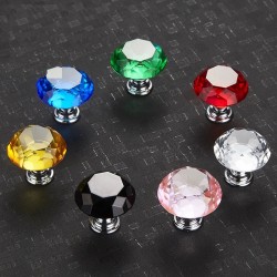 Furniture handles with screws - crystal knobs - 30mm - 5 piecesFurniture