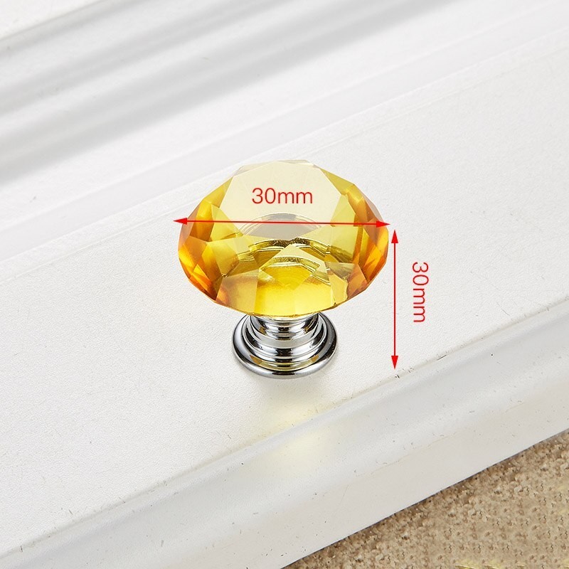 Furniture handles with screws - crystal knobs - 30mm - 5 piecesFurniture