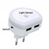 Dual USB port charger with LED night light - light sensorChargers